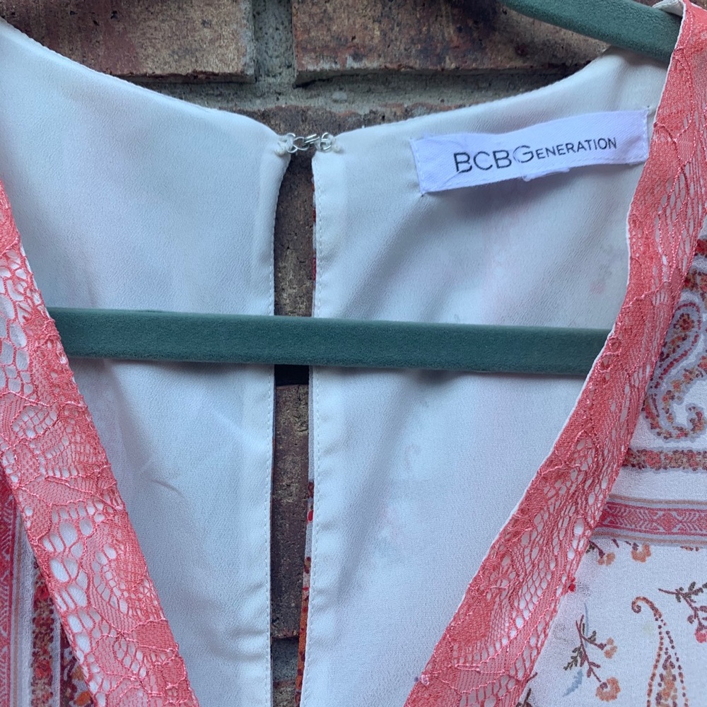 Bcbgeneration Printed Lace Insert Romper - image 6